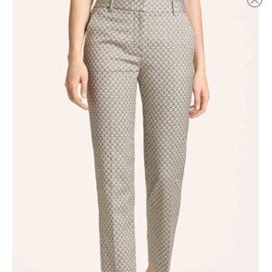 New Tory Burch Isabella Tweed Cotton Blend Geo Trouser Ecru 4 $275